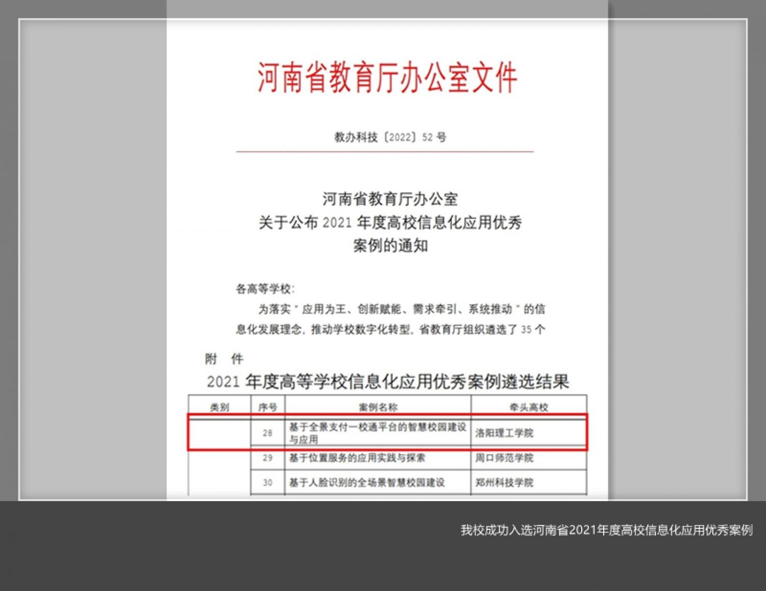 我校成果成功入选省2021年度高校信息化应用优秀案例
